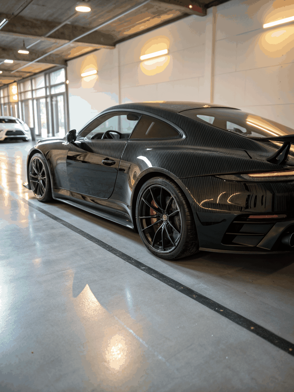 High-end car with a mirror-like showroom finish